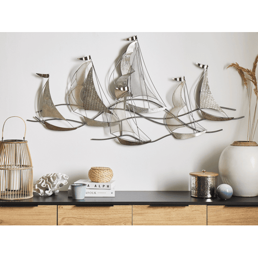 Decoração de parede Navio AMERICIUM Metal 67 cm Prateado