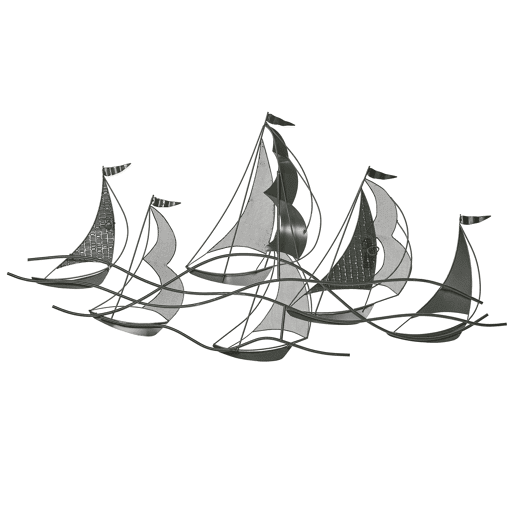 Decoração de parede Navio AMERICIUM Metal 67 cm Prateado