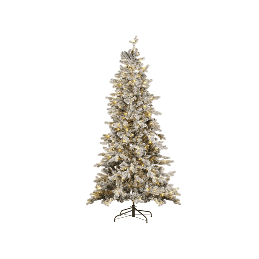 Árvore de Natal artificial com neve LED TATLOW 210 cm Verde