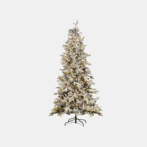 Árvore de Natal artificial com neve LED TATLOW 210 cm Verde