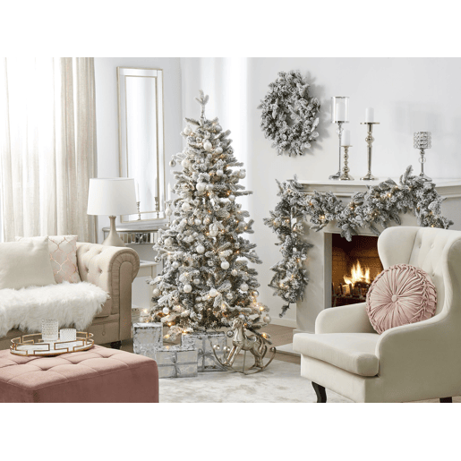 Árvore de Natal artificial com neve LED TATLOW 210 cm Verde