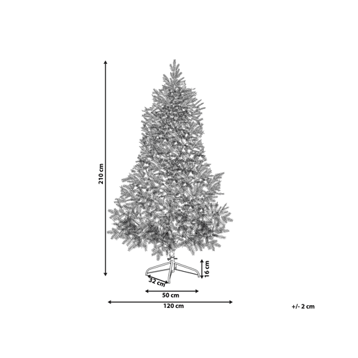 Árvore de Natal artificial com neve LED TATLOW 210 cm Verde