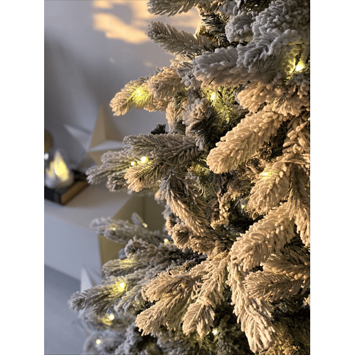 Árvore de Natal artificial com neve LED TATLOW 210 cm Verde