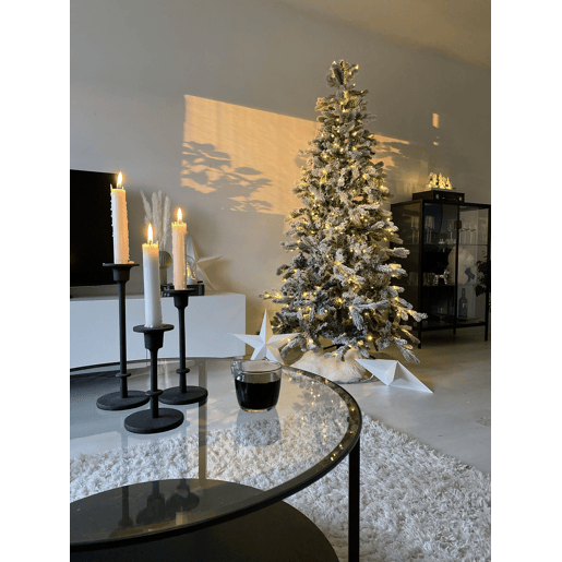 Árvore de Natal artificial com neve LED TATLOW 210 cm Verde