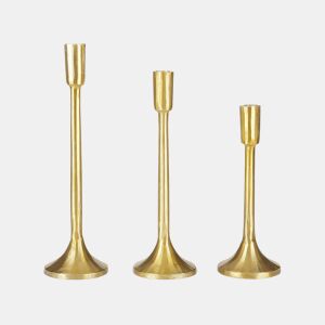 Conjunto de 3 castiçais ZIMBABWE Metal 36 cm Dourado