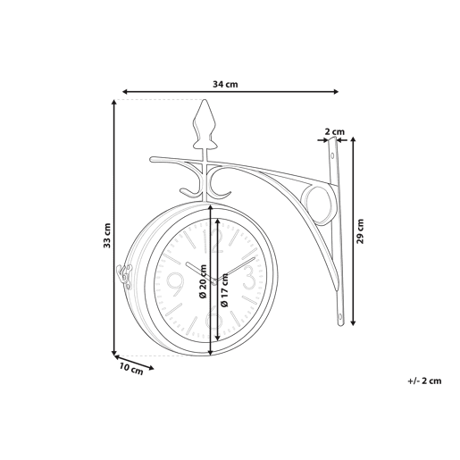 Relógio de parede ROMONT 34 cm Metal Prateado