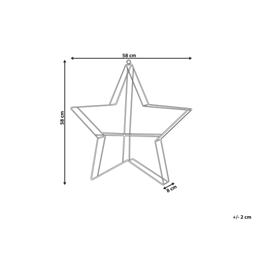 Decoração suspensa para exterior LED KURULA Estrela 58 cm Prateado