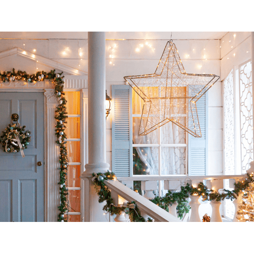 Decoração suspensa para exterior LED KURULA Estrela 58 cm Prateado