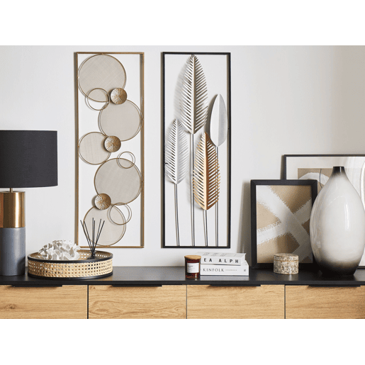 Decoração de parede Folha NIOBIUM Metal 90 cm Prateado