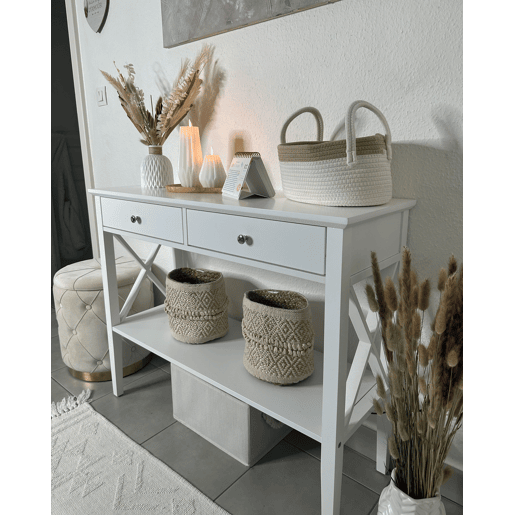 Jarro decorativo XANTHOS Grés 32 cm Branco