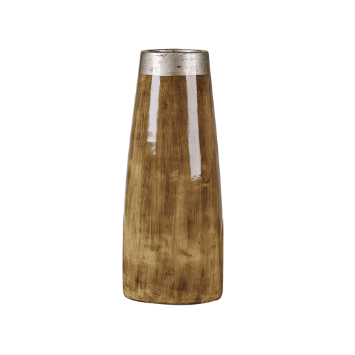 Jarro decorativo CYRENE Cerâmica 50 cm Castanho escuro