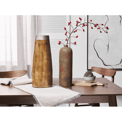 Jarro decorativo CYRENE Cerâmica 50 cm Castanho escuro