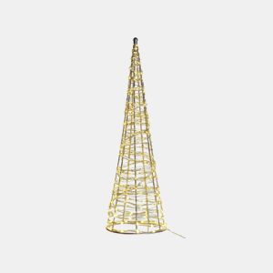 Decoração para exterior árvore de Natal prateada com LED 57 cm KOTALA