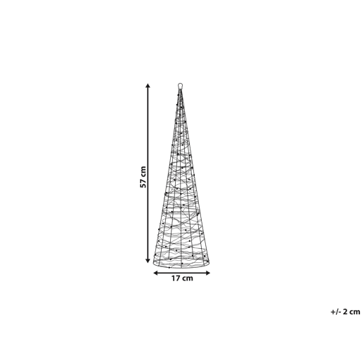 Decoração para exterior árvore de Natal prateada com LED 57 cm KOTALA Decoração para exterior árvore de Natal prateada com LED 57 cm KOTALA