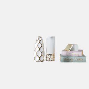 Jarro de flores AVILA Grés 36 cm Branco