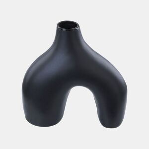 Jarro de flores LAMIA Cerâmica 30 cm Preto