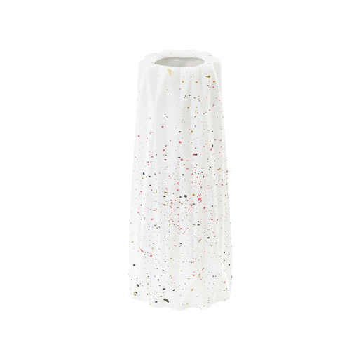 Jarro de flores AMALIADA Grés 24 cm Branco