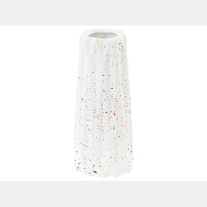 Jarro de flores AMALIADA Grés 24 cm Branco