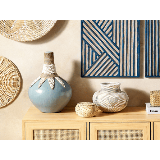 Jarro decorativo SILAU Cerâmica 43 cm Azul