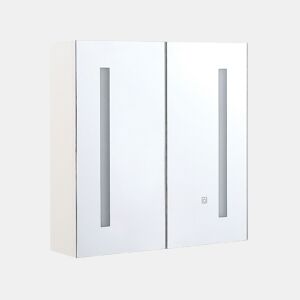 Móvel de casa de banho suspenso com espelho LED CHABUNCO 60 cm 60 cm Branco