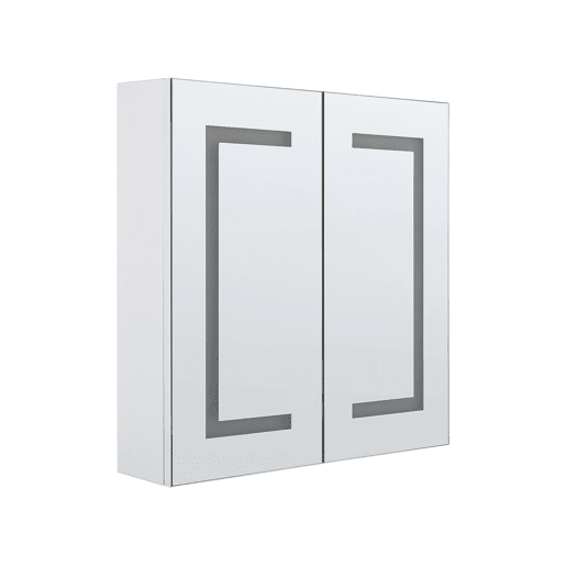 Móvel de casa de banho suspenso com espelho LED MAZARREDO 60 cm 60 cm Branco