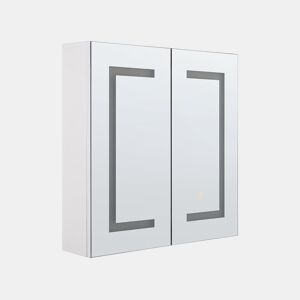 Móvel de casa de banho suspenso com espelho LED MAZARREDO 60 cm 60 cm Branco