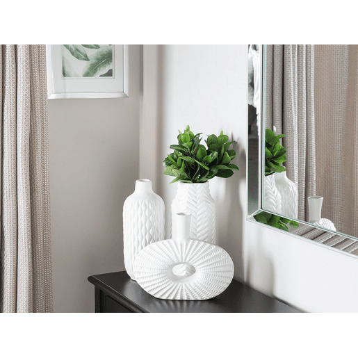 Jarro decorativo EMAR Grés 31 cm Branco
