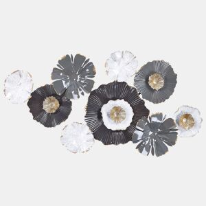 Decoração de parede Flor POTASSIUM Metal 49 cm Cinzento