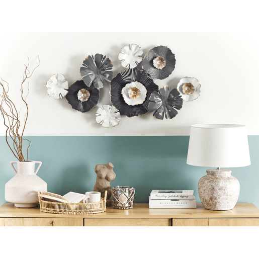 Decoração de parede Flor POTASSIUM Metal 49 cm Cinzento