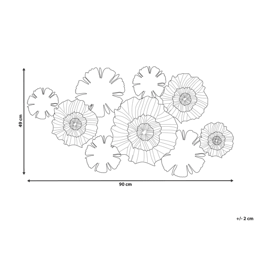 Decoração de parede Flor POTASSIUM Metal 49 cm Cinzento