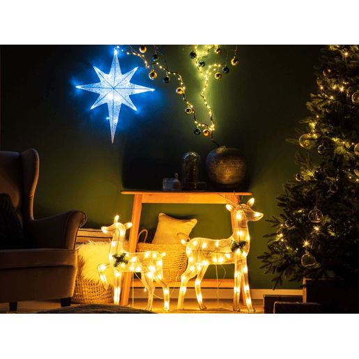 Decoração de parede em forma de estrela branca com LED 67 cm OSMA