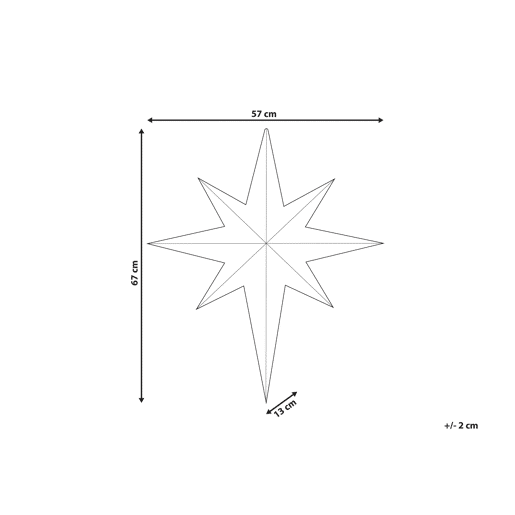 Decoração de parede em forma de estrela branca com LED 67 cm OSMA