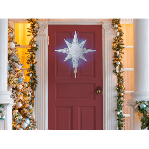 Decoração de parede em forma de estrela branca com LED 67 cm OSMA