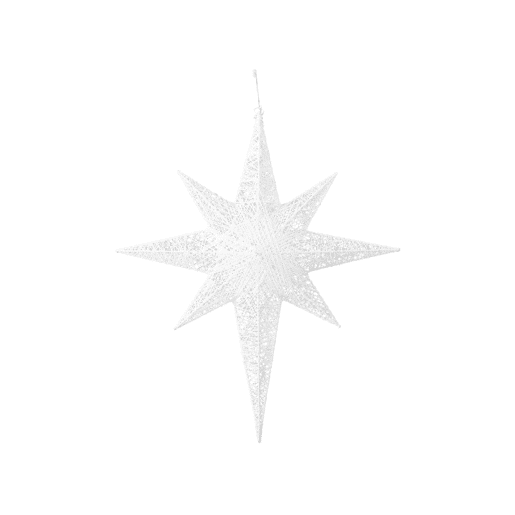 Decoração de parede em forma de estrela branca com LED 67 cm OSMA