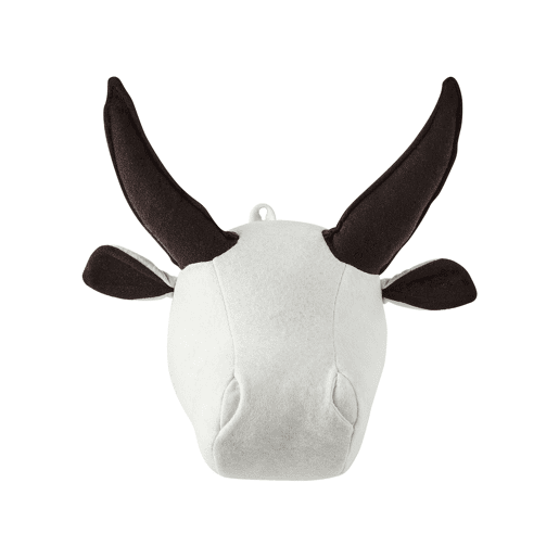 Decoração de parede para crianças Touro GEOFFREY Algodão 24 cm Branco