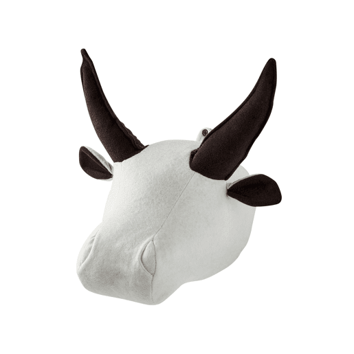 Decoração de parede para crianças Touro GEOFFREY Algodão 24 cm Branco