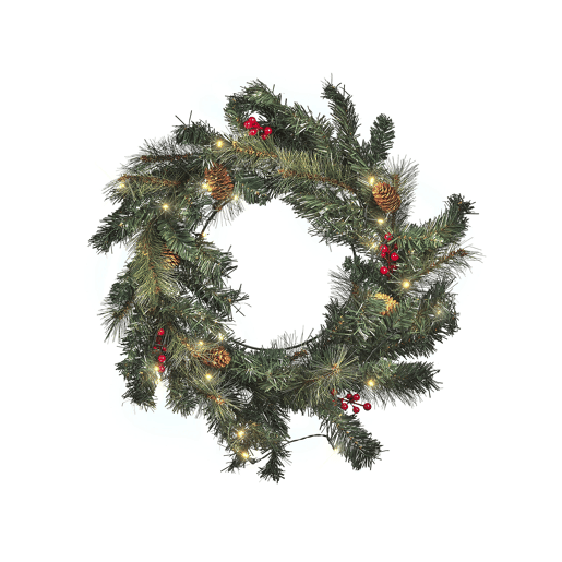 Grinalda decorativa verde com iluminação LED ? 60 cm TENALA Grinalda decorativa verde com iluminação LED ? 60 cm TENALA