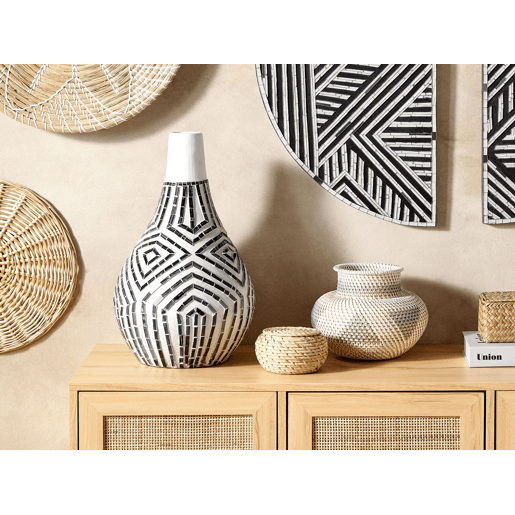 Jarro decorativo OMBILIN Cerâmica 50 cm Branco