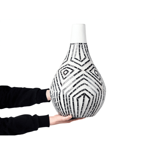 Jarro decorativo OMBILIN Cerâmica 50 cm Branco