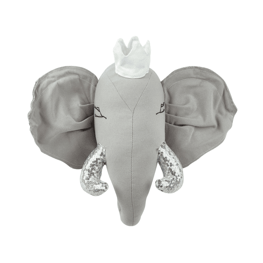 Decoração de parede para crianças Elefante TANTOR Algodão 33 cm Cinzento