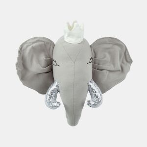 Decoração de parede para crianças Elefante TANTOR Algodão 33 cm Cinzento