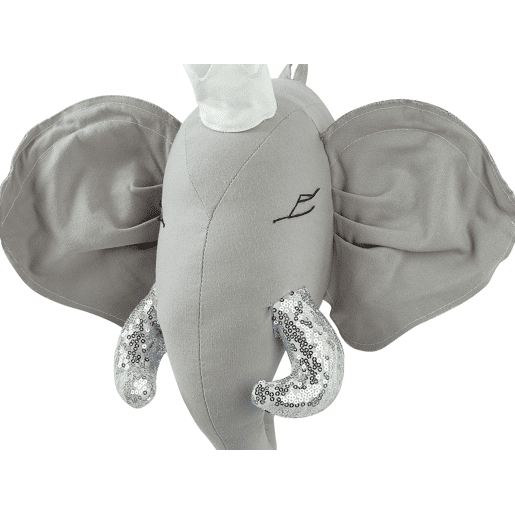 Decoração de parede para crianças Elefante TANTOR Algodão 33 cm Cinzento