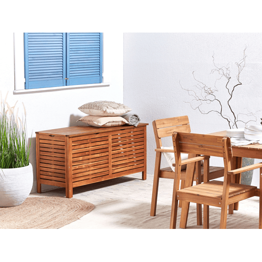 Caixa de arrumação RIVIERA Madeira de acácia 130 cm 48 cm Castanho