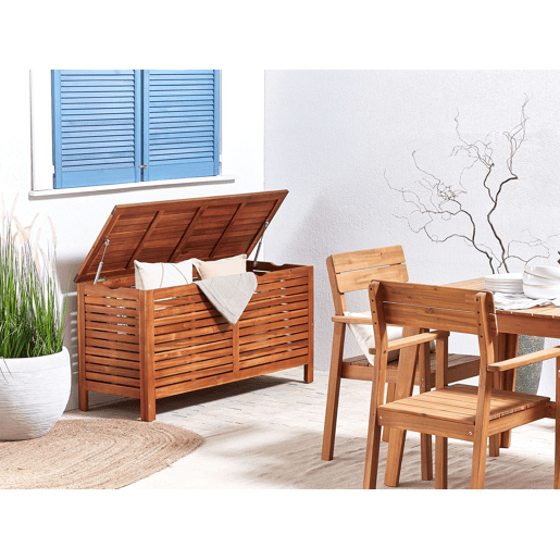 Caixa de arrumação RIVIERA Madeira de acácia 130 cm 48 cm Castanho