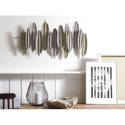 Decoração de parede Pena ANTIMONY Metal 37 cm Prateado