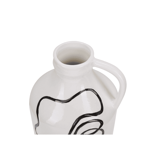 Jarro de flores AGRINION Grés 19 cm Branco