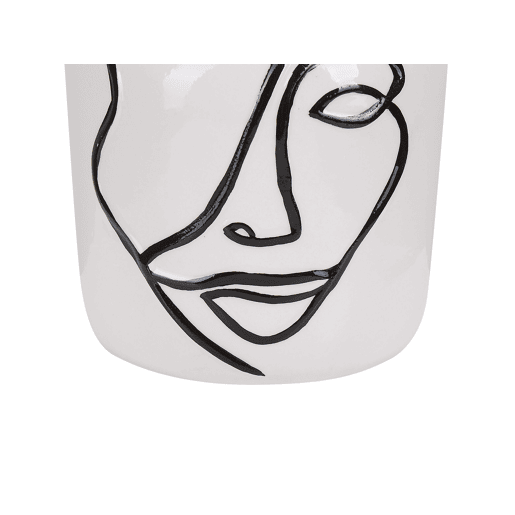 Jarro de flores AGRINION Grés 19 cm Branco