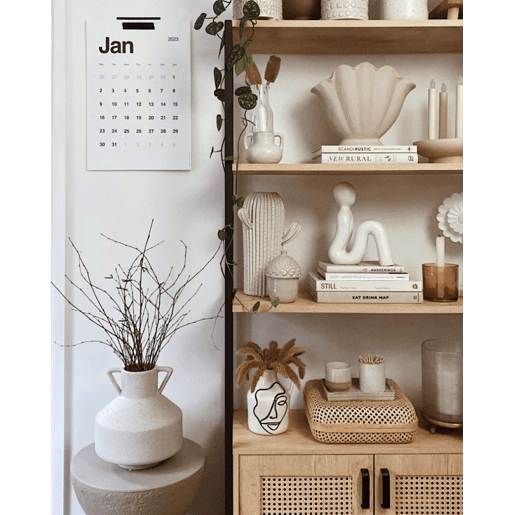 Jarro de flores AGRINION Grés 19 cm Branco