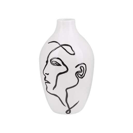 Jarro de flores HELIKE Grés 23 cm Branco Jarro de flores HELIKE Grés 23 cm Branco