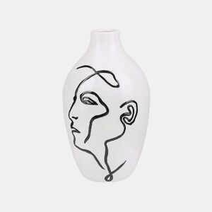 Jarro de flores HELIKE Grés 23 cm Branco